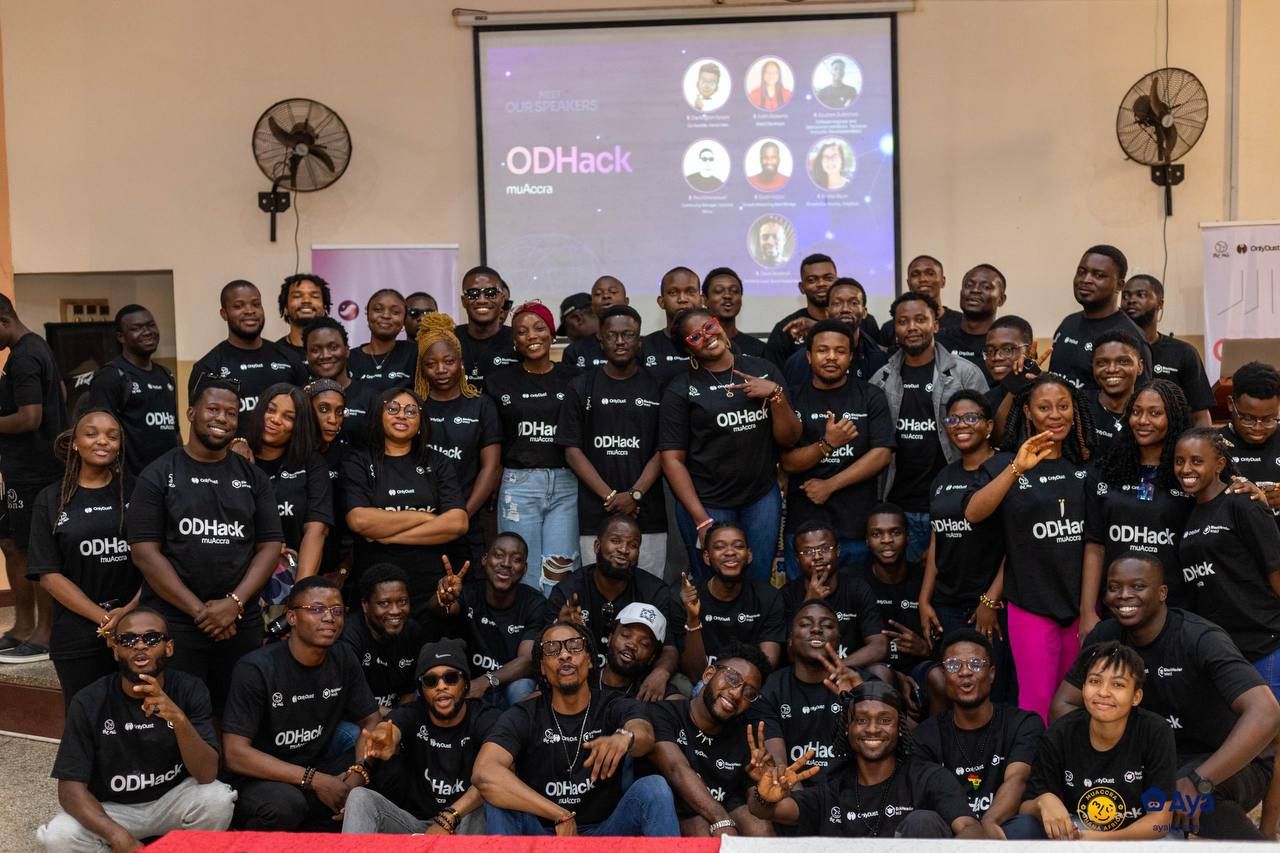 The ODHack muAccra builder cohort gathered for a group photograph